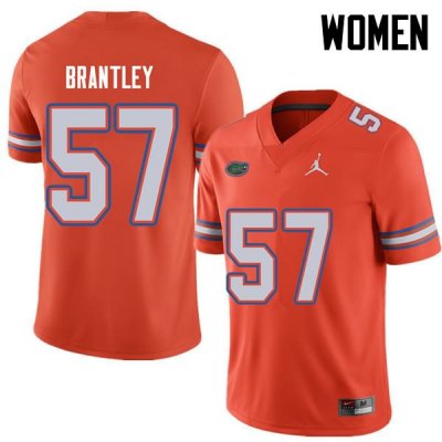 Women's Florida Gators #57 Caleb Brantley NCAA Jordan Brand Orange Authentic Stitched College Football Jersey GOH8062MD